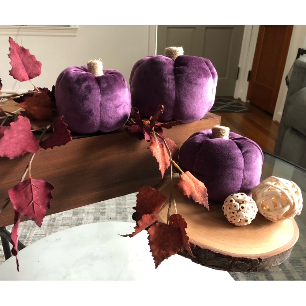Homemade Sweater Pumpkins in Purple.